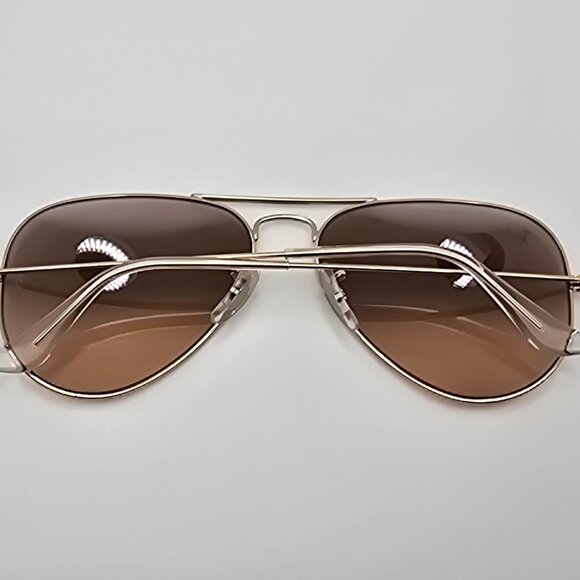 Ray-Ban RB3025 001/3E Aviator Gradient Gold Frame Silver Pink Mirror Sunglasses - Picture 10 of 15
